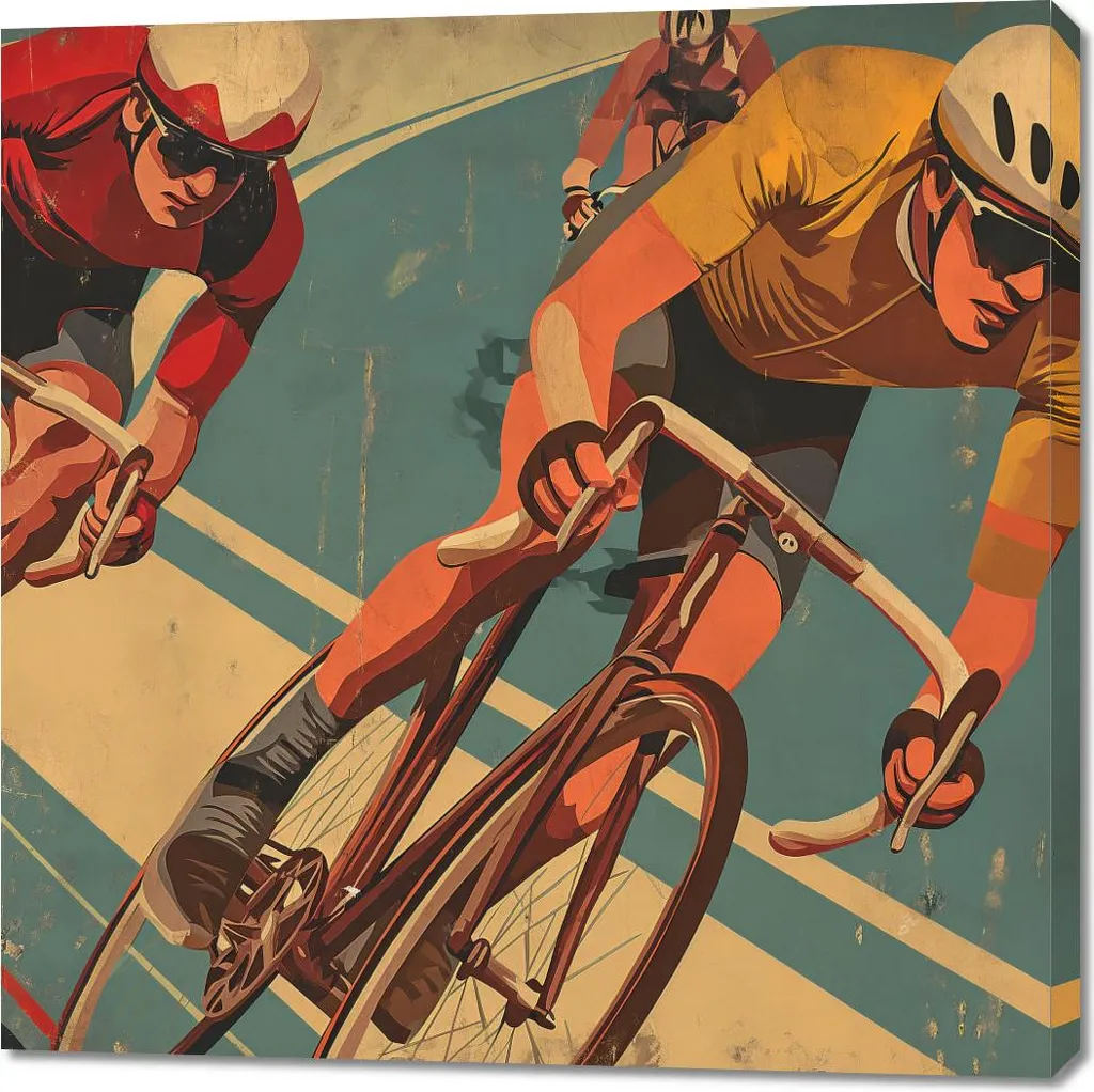 Edizione Artistica Quadro Ciclismo 100x100 cm | Tela d'Autore