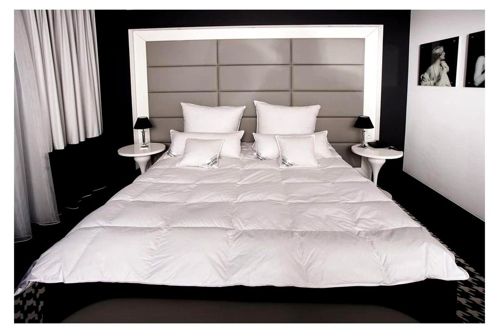 Daunendecke 200x220 cm | 2800g Bettdecke, 70% Gänsedaunen 30% Federn | 100% natürliche Baumwolle | Europe | Steppdecke für Allergiker geeignet