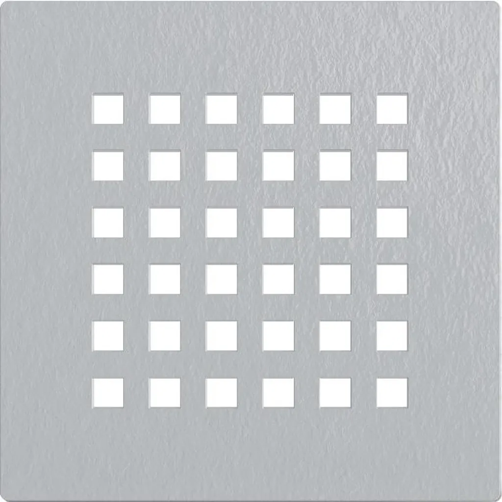 Coperchio Balneo per scarico doccia quadrato INOX grigio chiaro in acciaio inox 13,2x13,2 cm