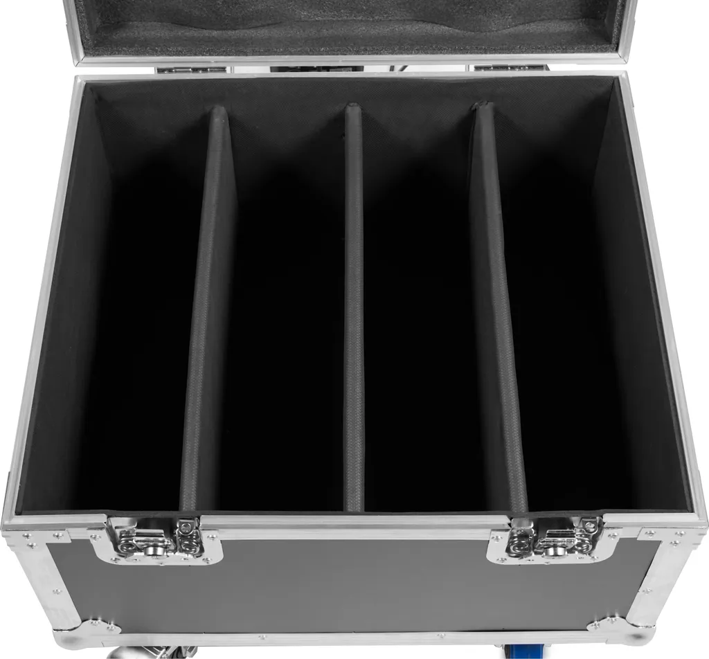 Flight case robuste à 4 compartiments pour transport matériel lumière