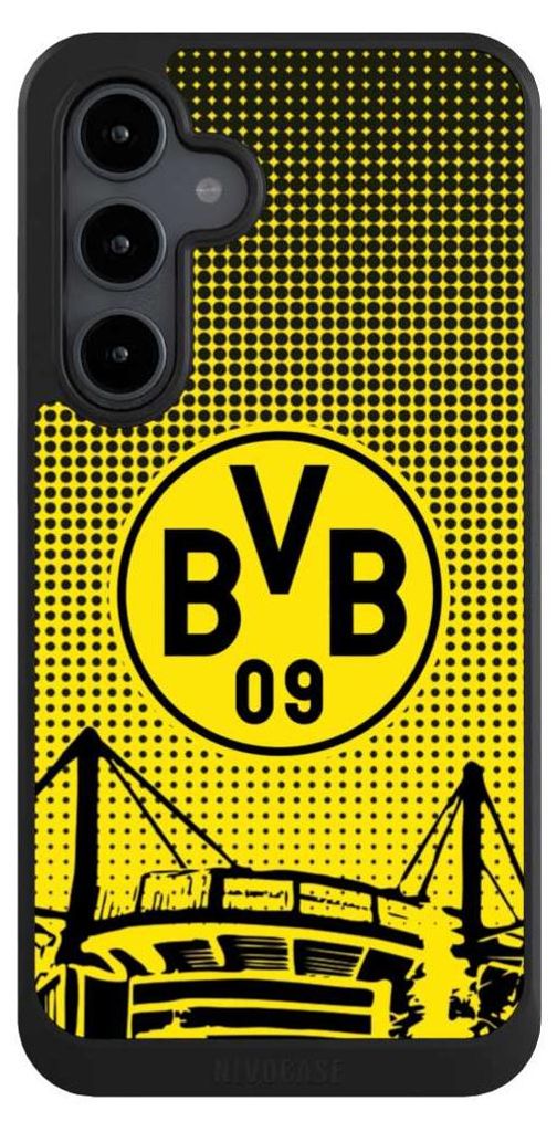 NIVOCASE Hülle für Samsung Galaxy S24 FE 5G Handyhülle NIVOcore Case Schwarz BVB Borussia Dortmund Stadion