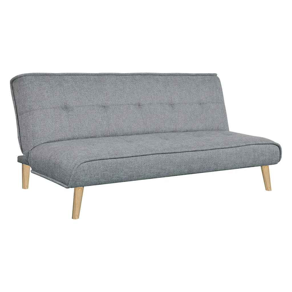 Canapé PALOMA gris : canapé droit 3 places au design scandinave épuré