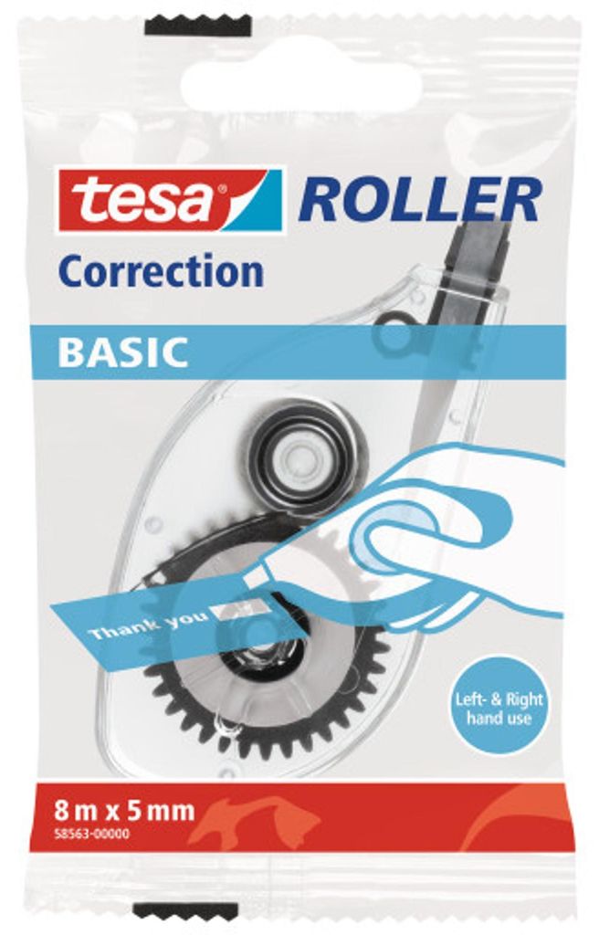Tesa Tape Corrector 5mm x 8m Weiß - Trockenkorrektur Wiederbeschreibbar