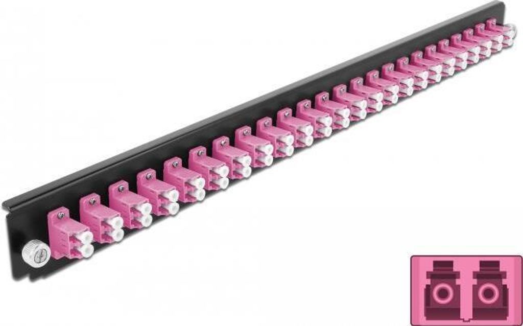DELOCK 19 LWL Spleißbox 24 Port LC Duplex violett