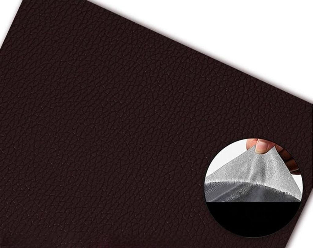 INF Selbstklebender Kunstleder Reparaturflicken 50cm x 137cm für Sofas, Autositze Dunkelbraun
