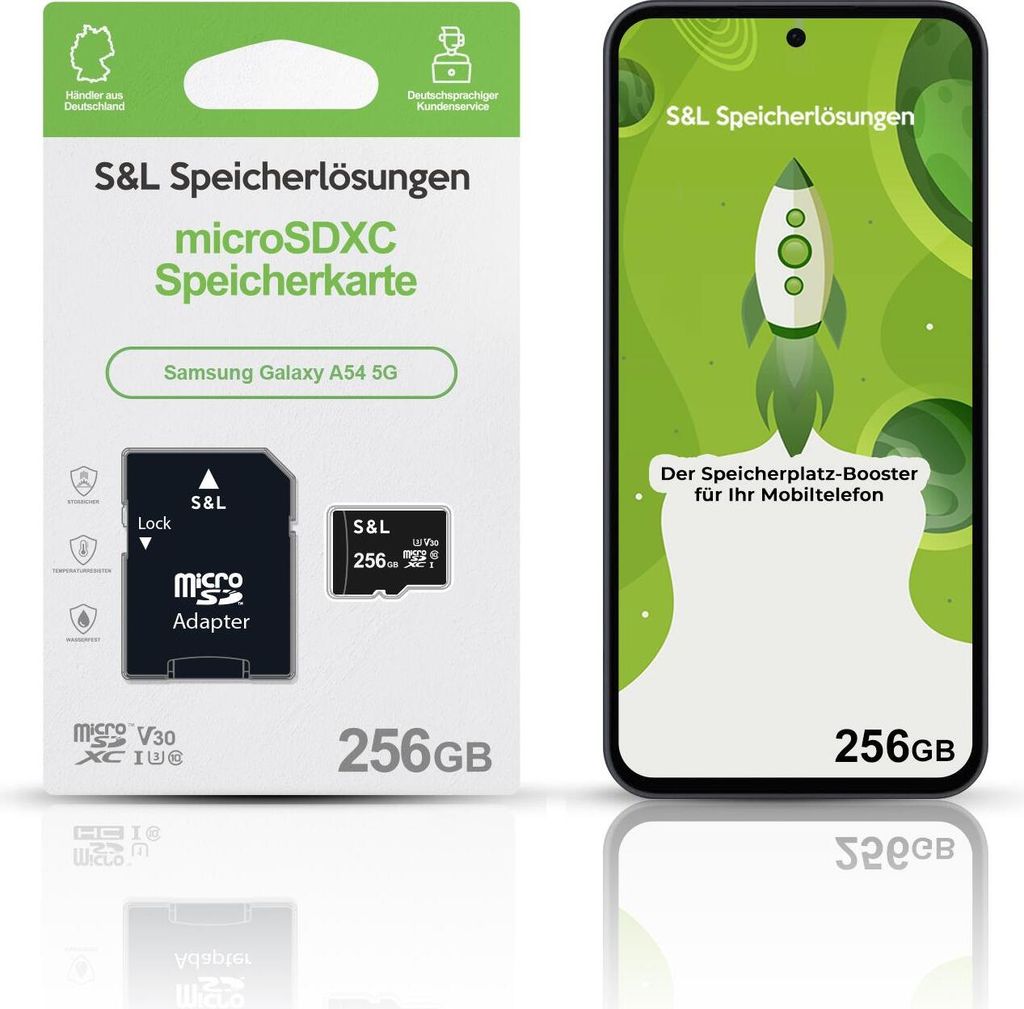 microSD Speicherkarte S&L für Samsung Galaxy A54 5G - Speicherkapazität: 256 GB