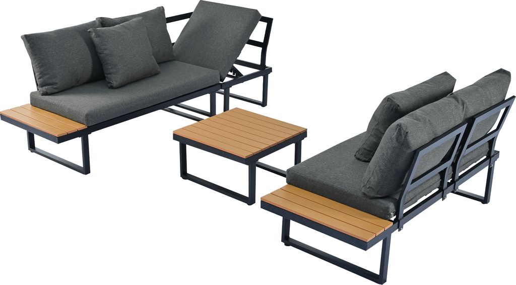 Merax Gartenmöbelset Ecklounge mit Kissen und Produktbild 9