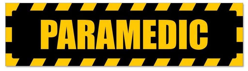 Kiwistar - Autoaufkleber - Gelb - Schwarz - 30 x 8 cm - Paramedic gestreift - Hinweis Aufkleber Sticker für Auto, Kfz, Fahrrad, PKW, LKW