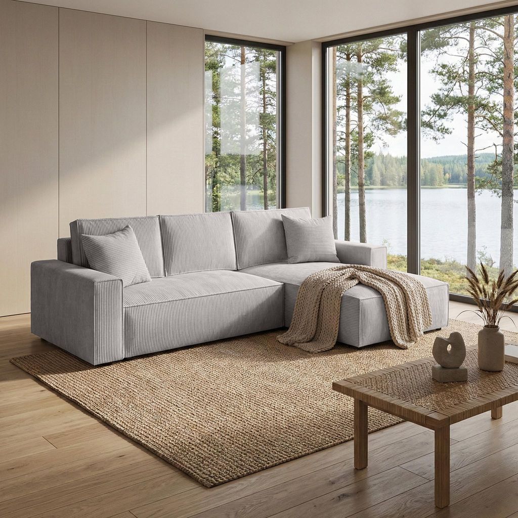 BEAUTYSOFA | Ecksofa PARYS L Hellgrau - 290 cm, Ecksofas Produktbild 