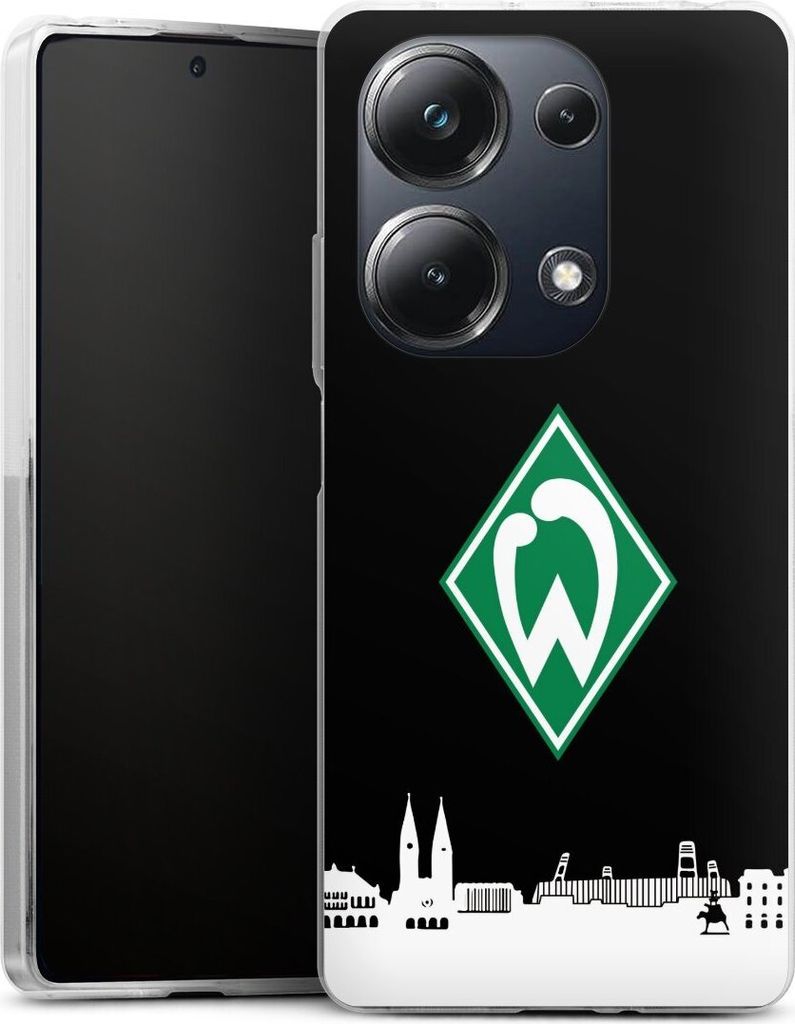 DeinDesign Handyhülle für Xiaomi Poco M6 Pro Silikon Hülle Case Smartphone Schutzhülle Offizielles Lizenzprodukt SV Werder Bremen Skyline