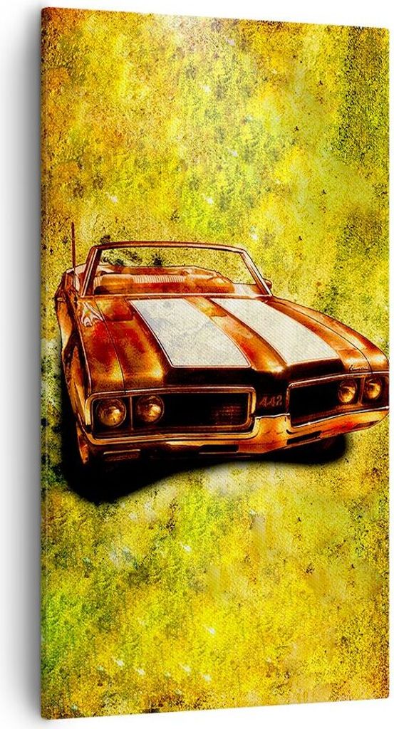 Bild auf Leinwand - Leinwandbild - Auto Geschwindigkeit Cabriolet - 55x100cm - Wand Bild - Wanddeko - Leinwanddruck - Bilder - Kunstdruck - Wanddek...