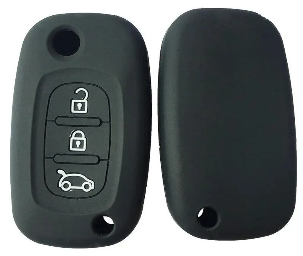 Protection clé silicone noir antichoc et lavable pour télécommande