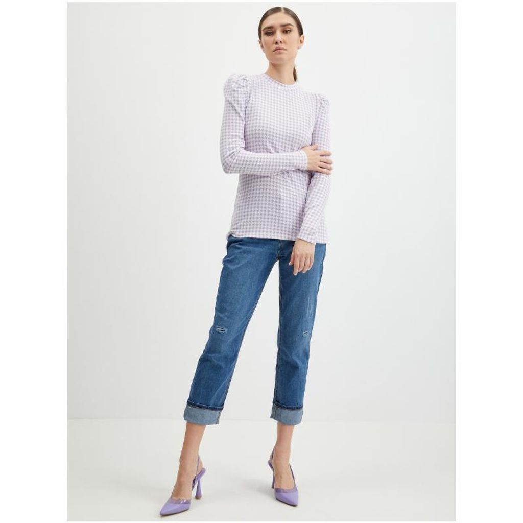 Orsay Hellvioletter leichter karierter Damenpullover 186030-407000__S