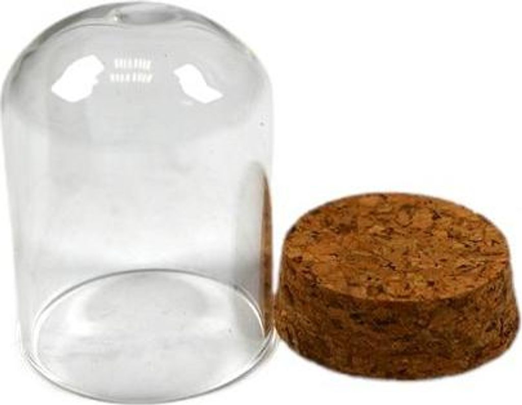 Kleines Glasgefäß mit Korken 4,5x6cm - Mini Glasflasche - Aufbewahrung & Deko zum Basteln