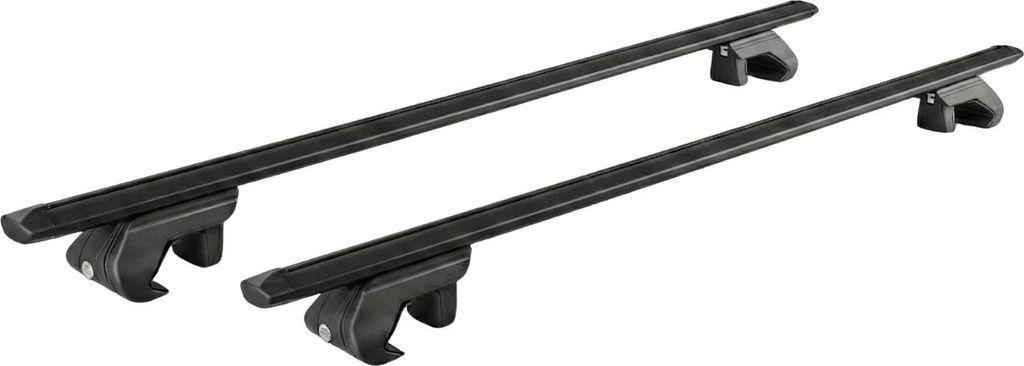 Dachbox VDPJUXT400 400Ltr schwarz abschließbar + Dachträger CRV120NERO kompatibel mit Dacia Dokker (3-5 Türer) ab 2012