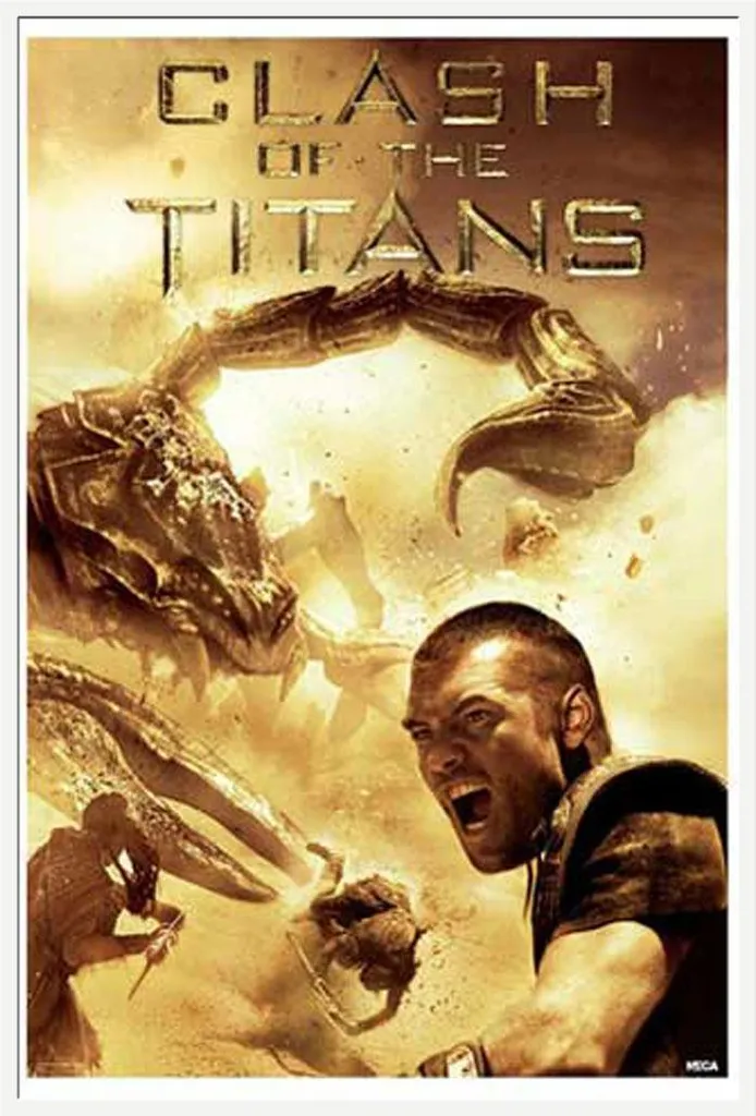 Poster Clash Of The Titans Scorpion sous cadre Shinsuke acrylique blanc