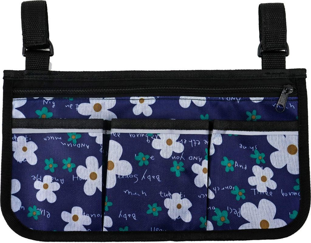 Rollstuhlbeutel mit Taschen Reflektierende Streifen Armlehnen-Seitentasche fuer Elektrorollstuhl-Mobilitaetsroller-Aufbewahrungsbeutel fuer Laufrahmen