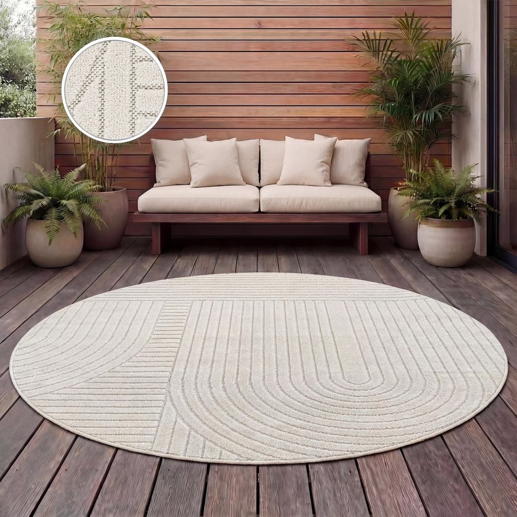 Outdoor Teppich Wetterfest Balkon Wohnzimmer Skandinavisch Produktbild 