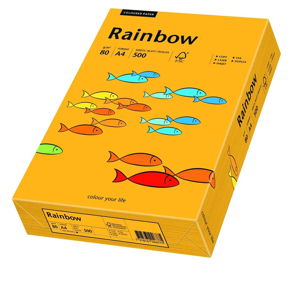 PAPYRUS carta multifunzione Rainbow A4 media arancione
