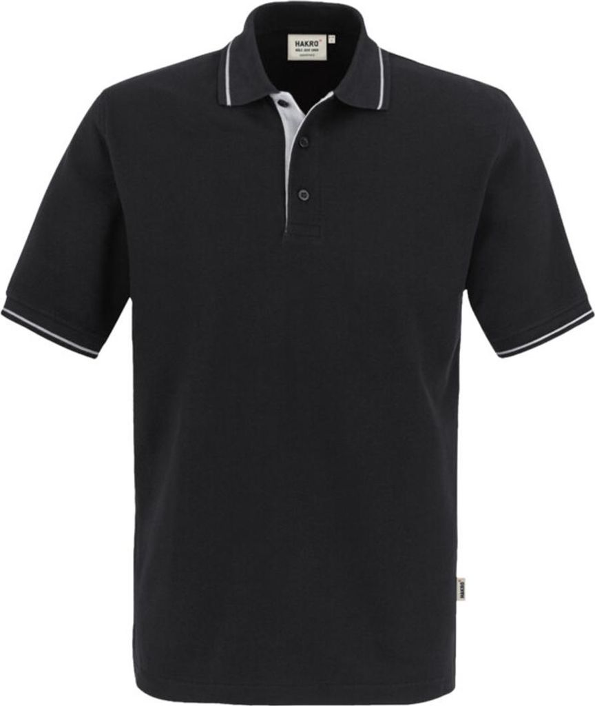 HAKRO Poloshirt Casual Herren #803 Gr. XL schwarz/silber Produktbild 