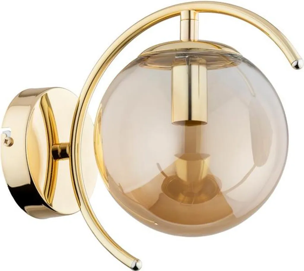 Luminaire mural en verre ambré et métal doré pour éclairage intérieur