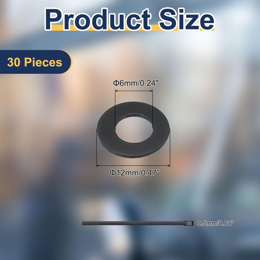30 Stš¹ck M6 PVC Flachscheiben 6mm ID 12mm OD 0.5mm Dicke Einfache Scheiben Grommets Kunststoffdichtung Befestigungselement Dichtungsspacer Dicht...