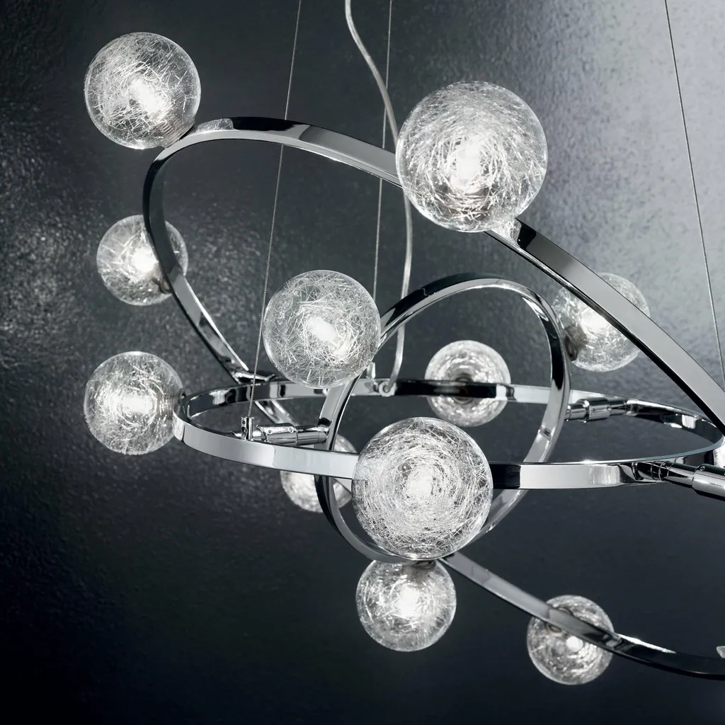Lustre Suspension Argentée Godenzo - Plafonnier Moderne Salon et Salle
