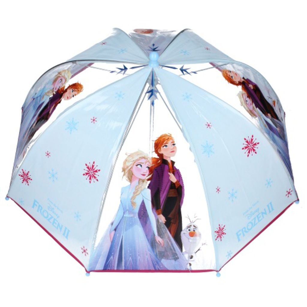 Mädchen Schirm Windfest Stabil Kinder Regenschirm Frozen 2 Hellblau Lila Perletti Disney Anna Elsa Eiskönigin Kinderschirm mit Sicherheitsöffnung für Kleinkind 3 bis 5 Jahren Durchmesser 76 cm 