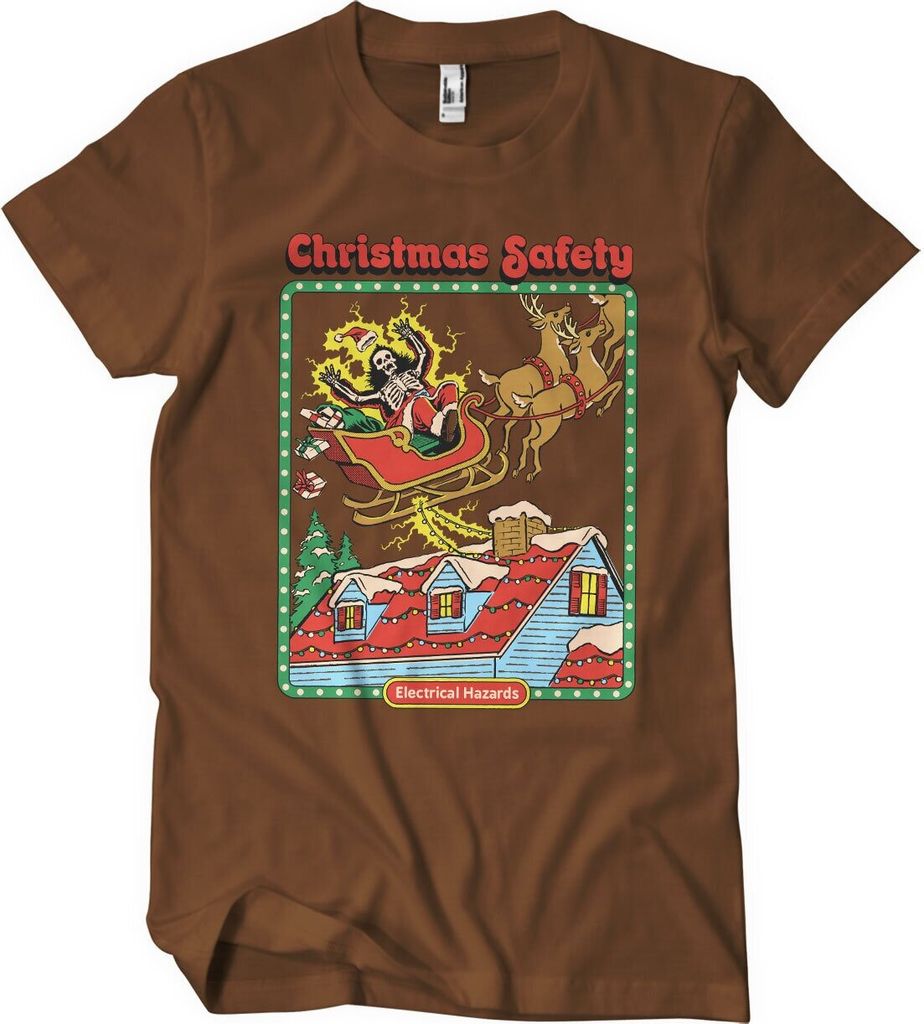 Christmas Safety T-Shirt - X-Large - Brown