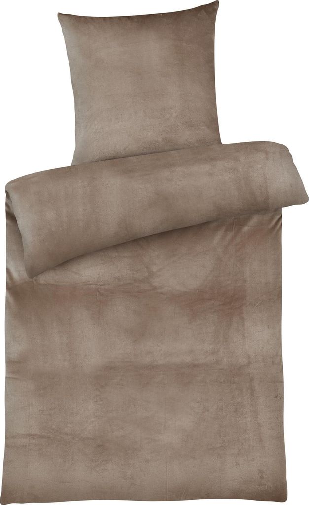 Cashmere Touch Bettwäsche 155x220 cm Warme Winter Bettwäsche Nougat