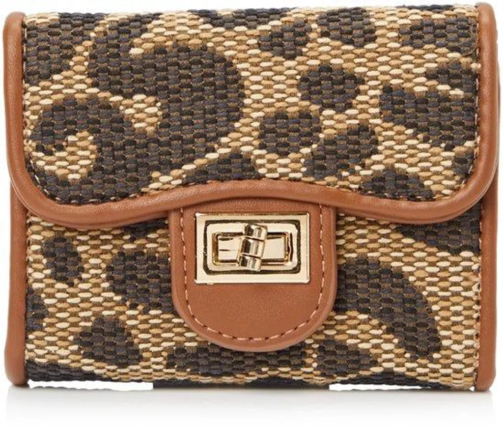 Pochette plate artisanale marron et multicolore - Format compact 20g