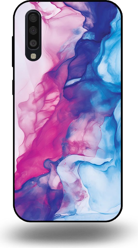 Smartphonica Telefon Fall geeignet für Samsung Galaxy A70s mit rosa blau Marmor Print - TPU Backcover Fall Rose blau Marmor Design
