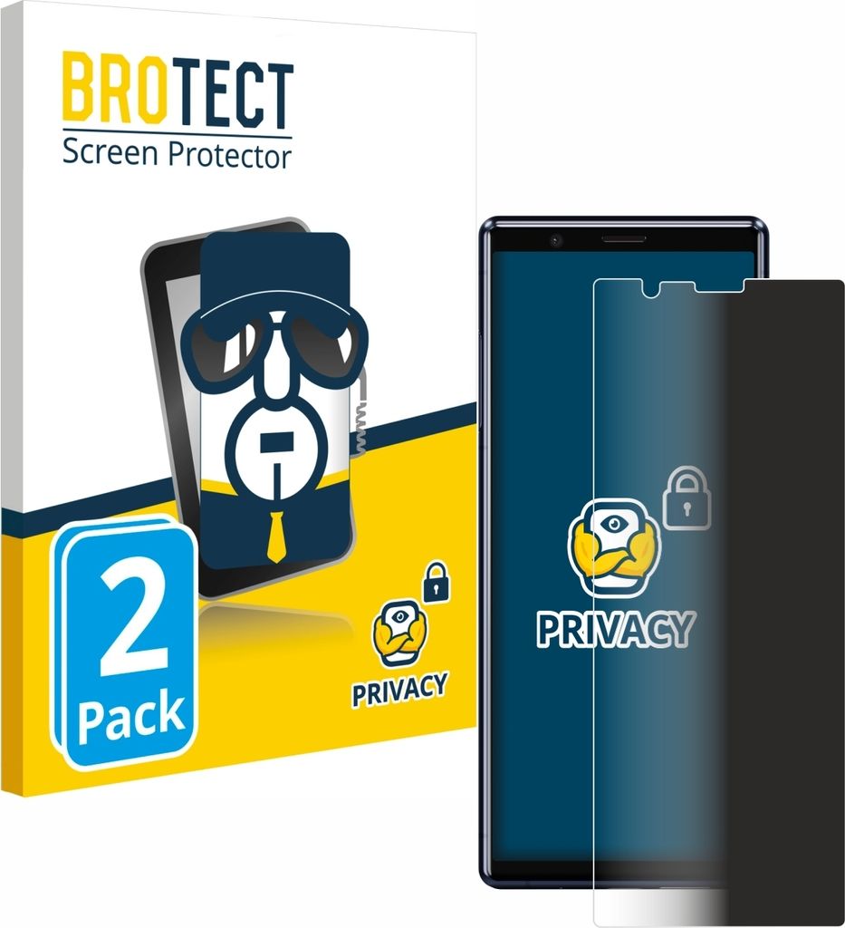 2x BROTECT Sichtschutzfolie für Sony Xperia 5 Anti-Spy Privacy Sichtschutz Blickschutz Folie Blaulicht-Schutz