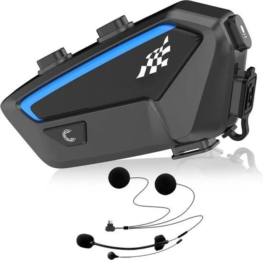 Casque de moto Bluetooth avec intercom intégré - Modèle V-Pro Séries Black