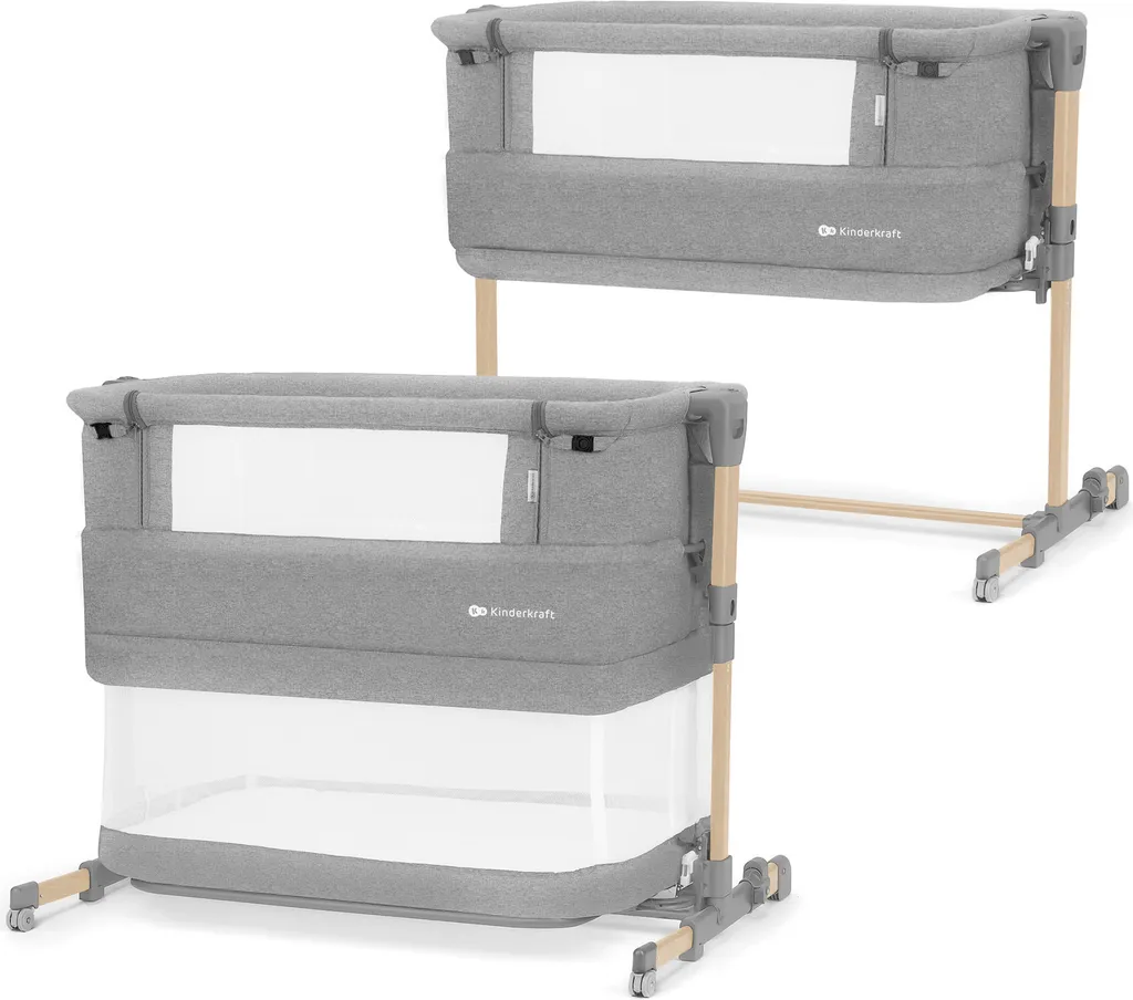 Kinderkraft Neste Grow Lit de Bébé Cododo 3 en 1 Light Grey Wood