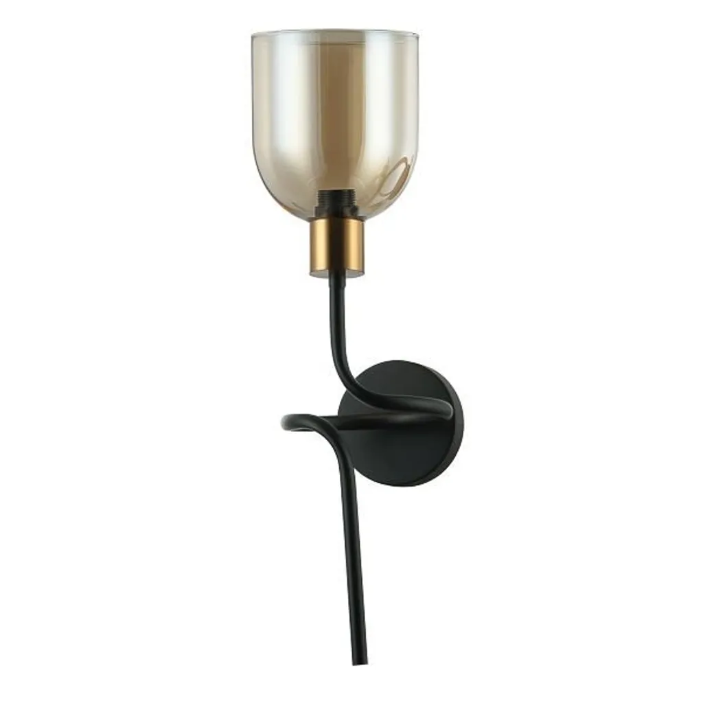 Lampe Murale Design SERVIO WL-66892-1A-BK-AMB en Verre Ambré