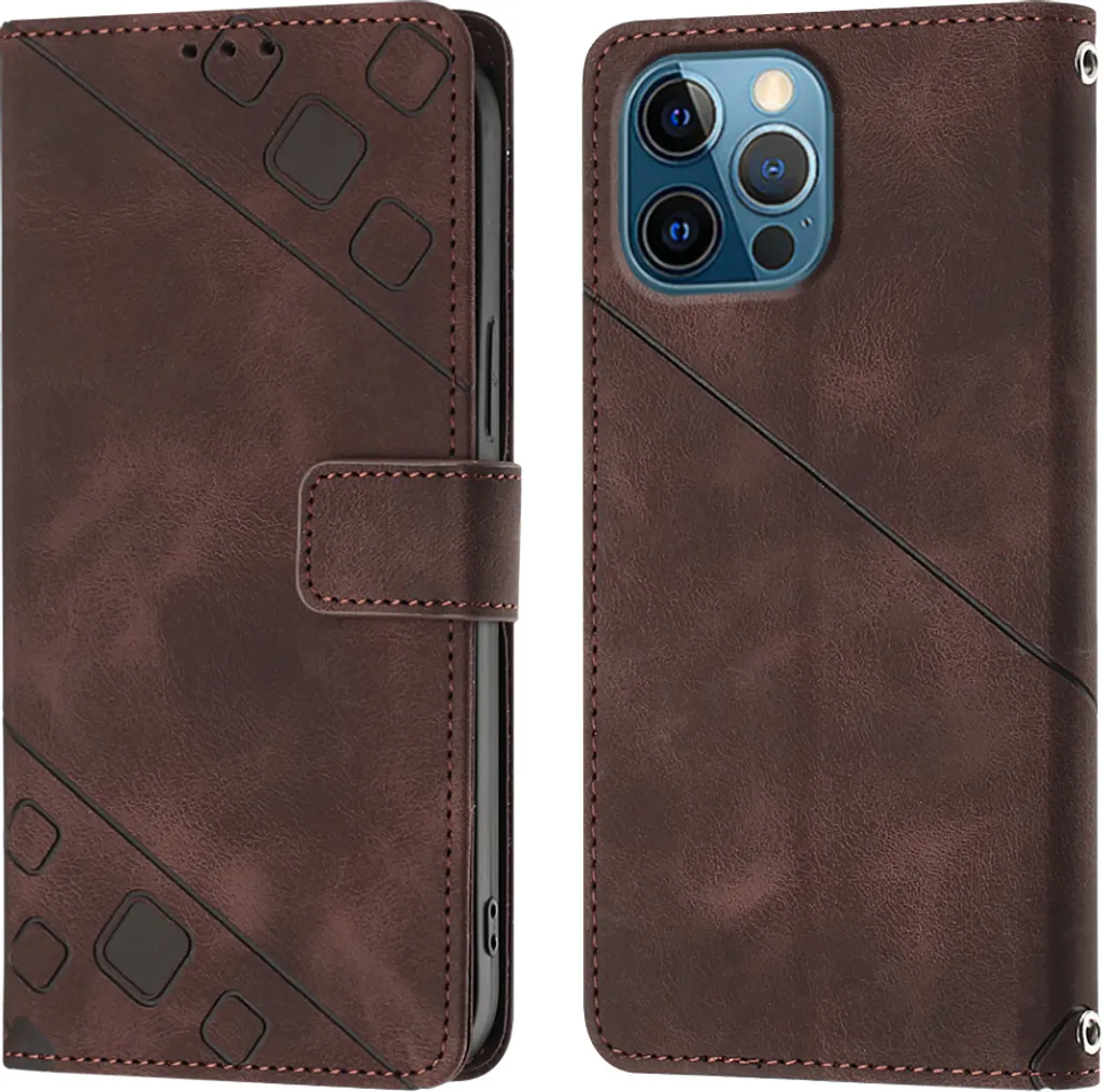 Custodia a Libro iPhone 12 Pro Max: Pratica, Marrone e Resistente