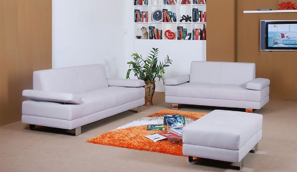 Sofagarnitur 3+1+1 Sitzer Set Leder Sofa Polster