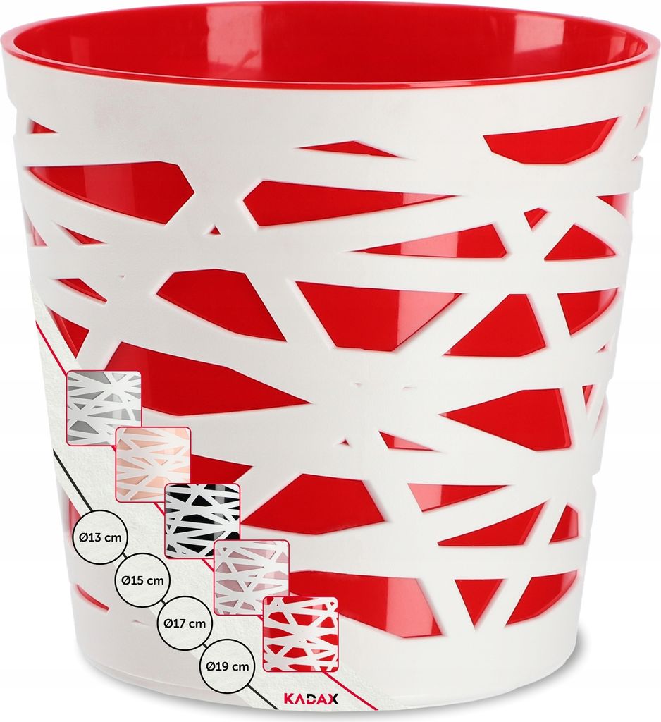 KADAX Blumentopf "Rusio", runder Übertopf, Pflanztopf aus Kunststoff, Blumenübertopf, 19 cm, Rot