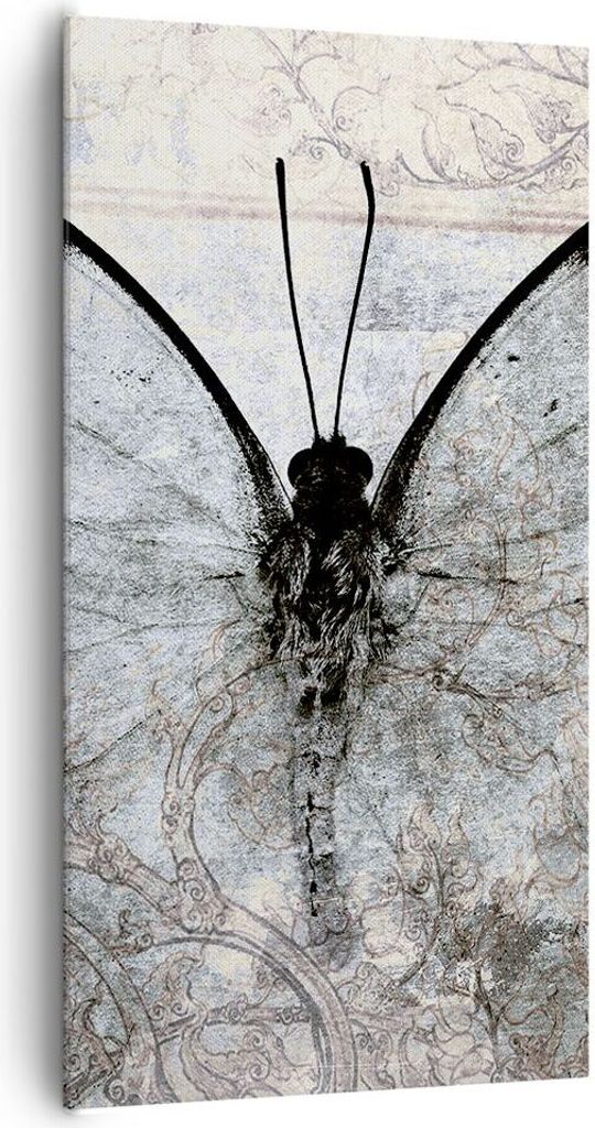 Bild auf Leinwand - Leinwandbild - Schmetterling Abstraktion - 65x120cm - Wand Bild - Wanddeko - Leinwanddruck - Bilder - Kunstdruck - Wanddekorati...