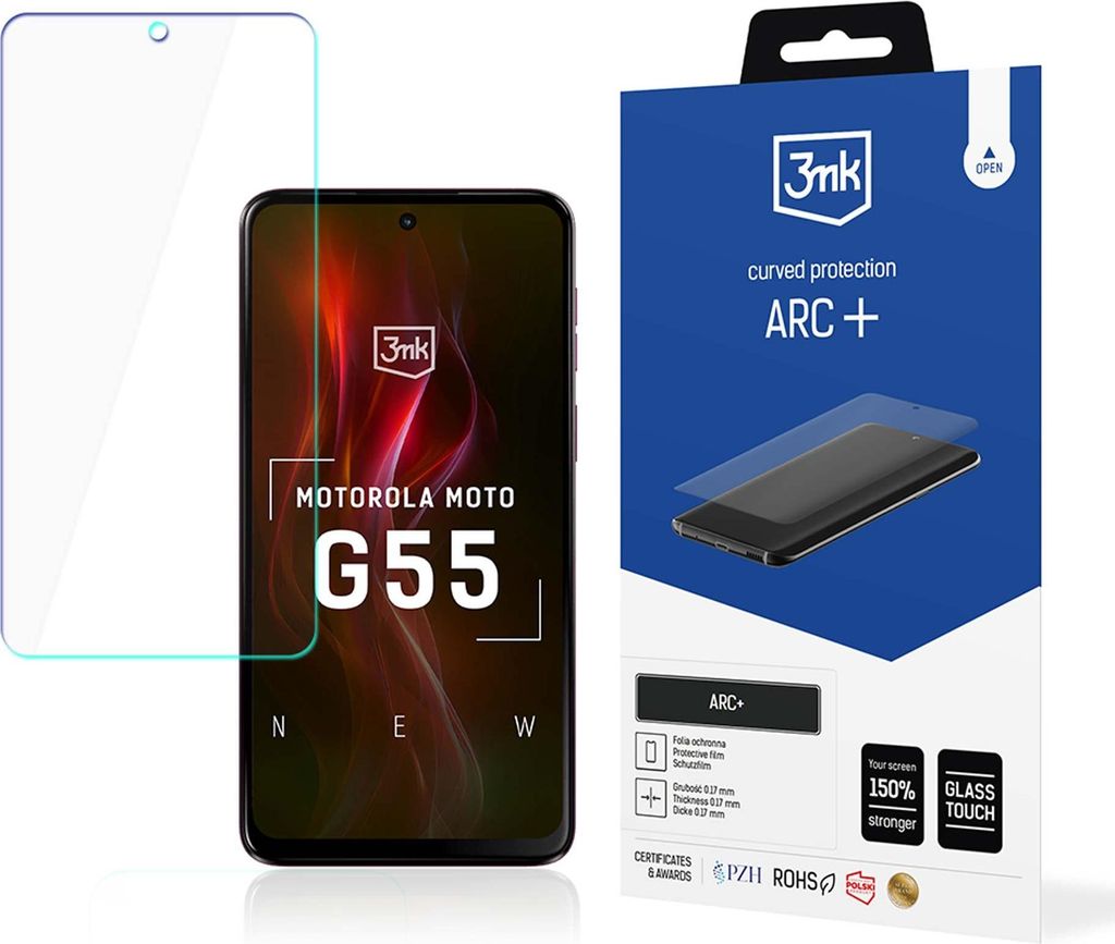3mk beschermfolie ARC+ voor de Motorola Moto G55 5G, 0,17 Productafbeelding 