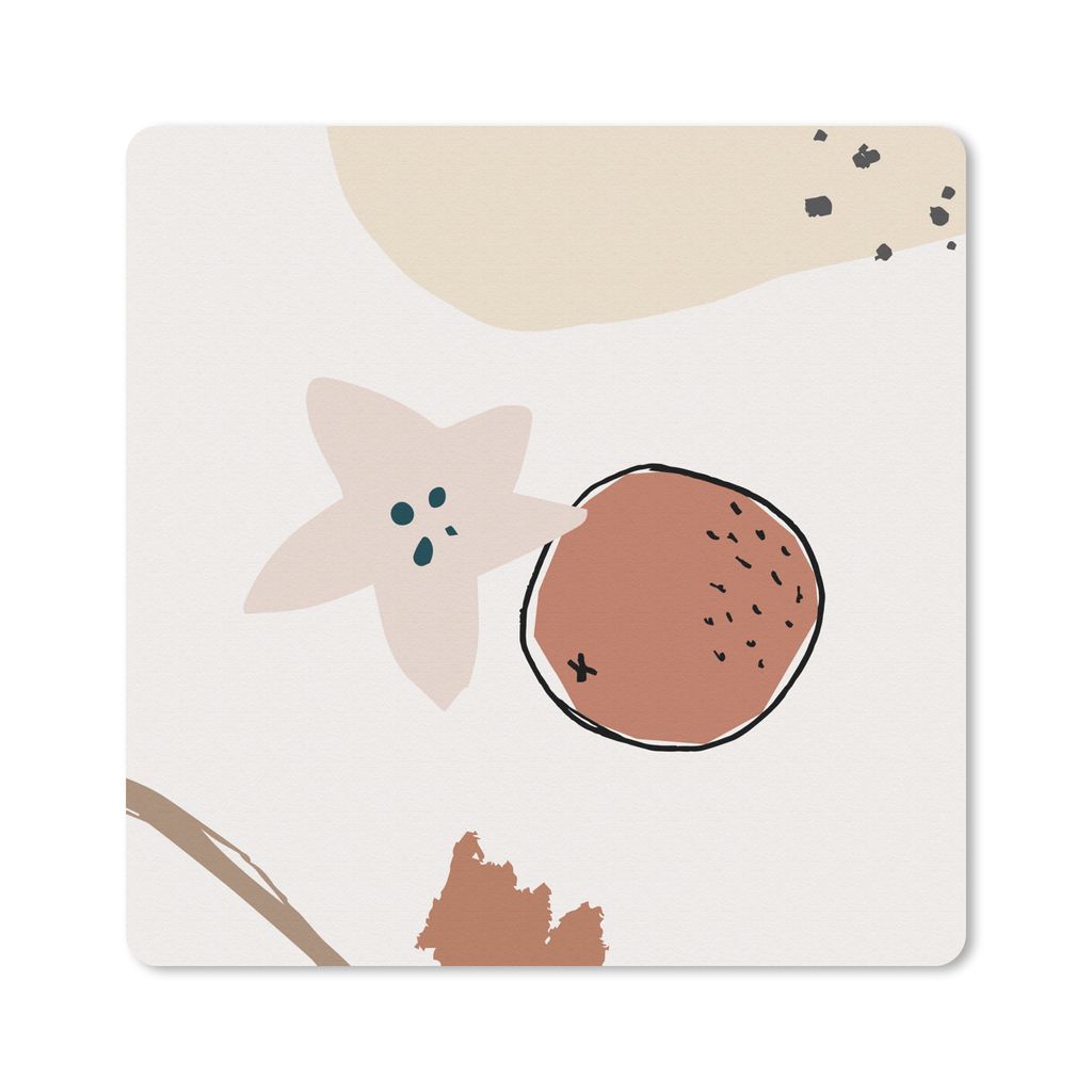 MuchoWow Mauspad Mousepad Sommer - Kokosnuss - Stern 30x30 cm - Mousepads - Maus Mat - Pad - Mausunterlage - Gaming