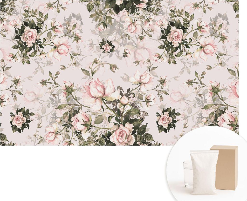 Fototapete - Wandbilder für Wohnzimmer - 416x254 - Dekorative Wandfolie - Modernes Design für Wanddekoration - Tapeten für Innenräume - Blumenm...