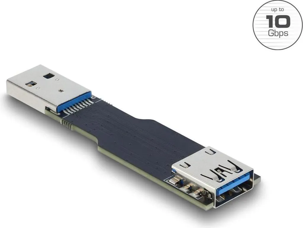 DELOCK USB 10Gbps Adapter USB-A BU < ST gerade flach