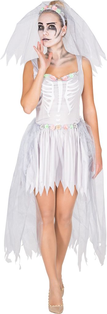 dressforfun® Frauenkostüm Brautkleid Skelett Produktbild 