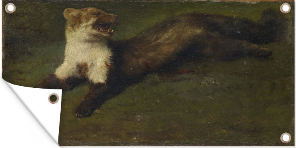 MuchoWow 160x80 cm Outdoor-Poster Gartendeko Sichtschutz Garten Poster für den Garten Hermine - Gemälde von Rosa Bonheur