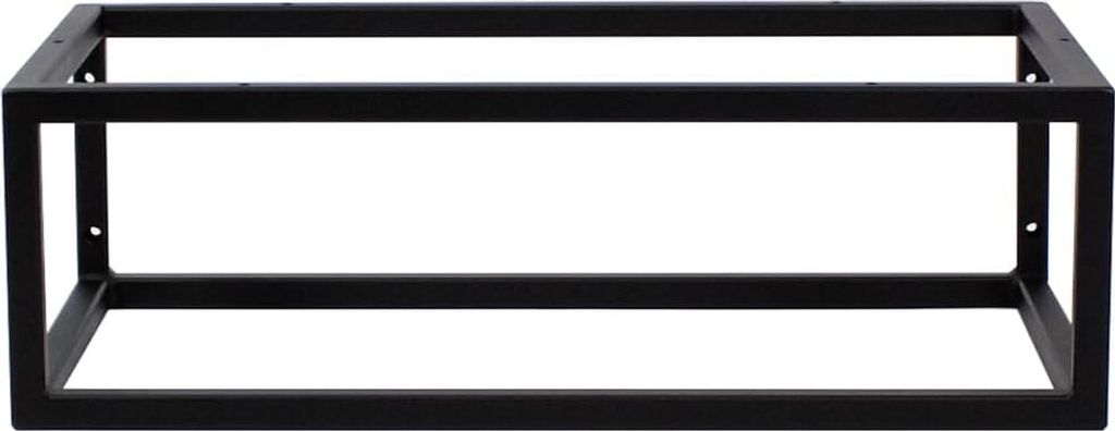 Wandkonsole Schwarz 60x35x19 cm – Waschtisch Halterung aus Stahl – Möbelkufen Konsolenträger für Waschbeckenplatte