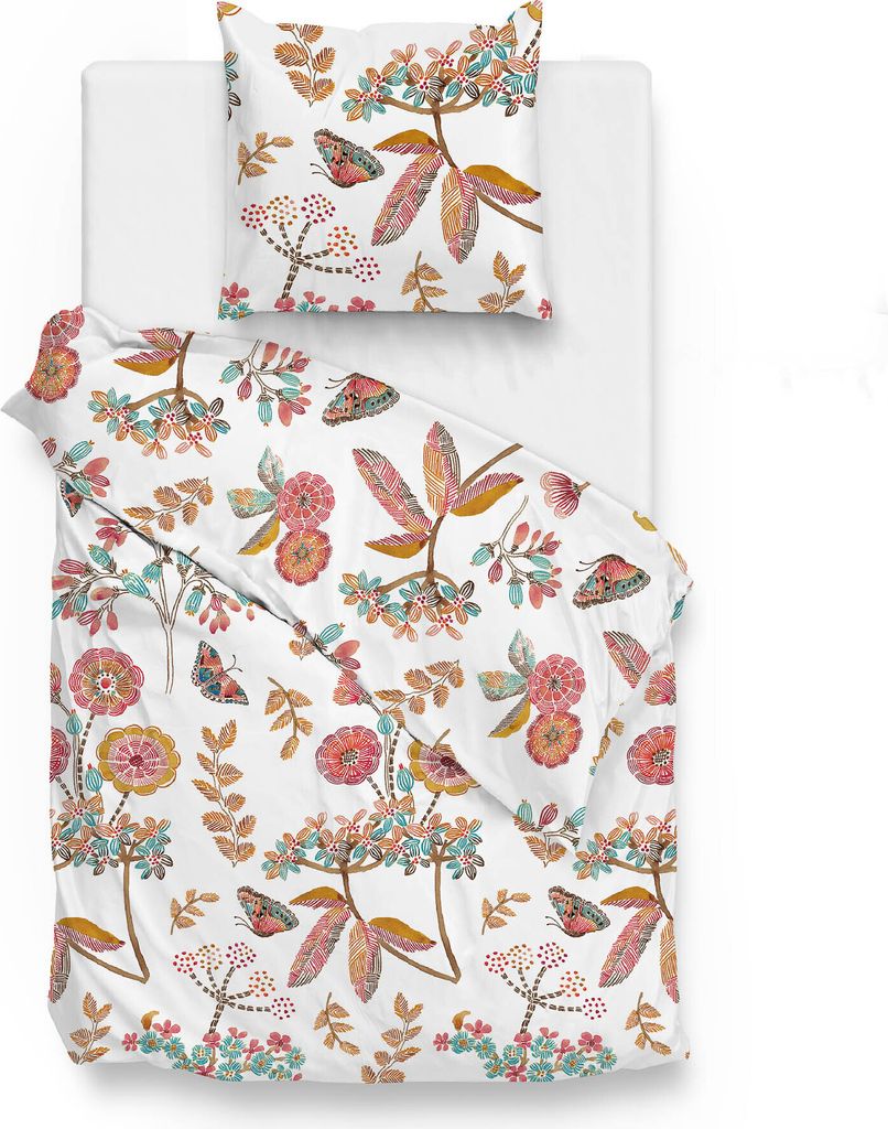 Zo!Home Mako Satin Shenell Bettwäsche 155 Multi Flowers Multi 1 Bettbezug 155x220cm + 1 Kissenbezug 80x80cm