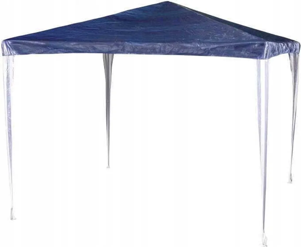 Gazebo Economico 3x3m Tenda Commerciale Padiglione Bianco-Blu