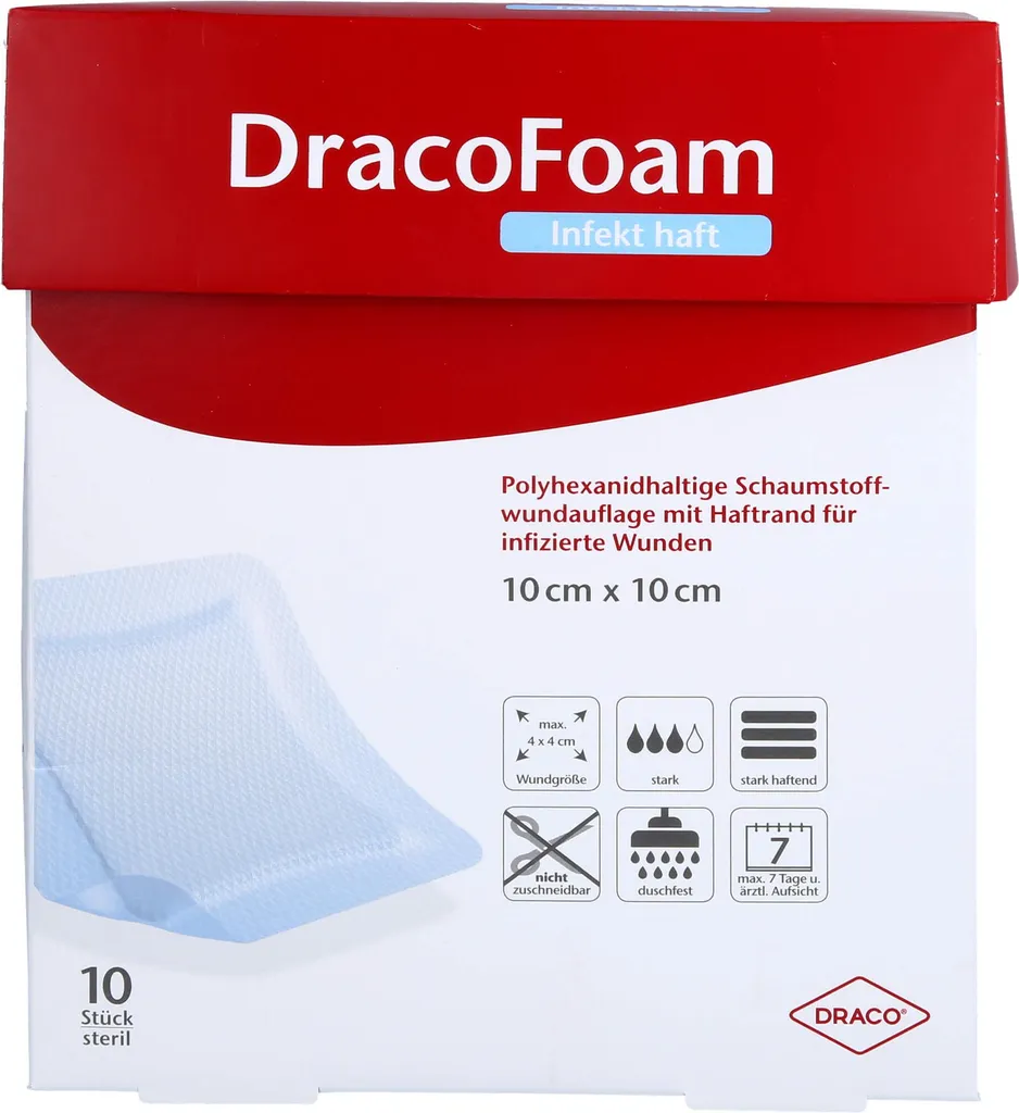 Pansement Hydrocellulaire DracoFoam Infekt haft pour Soin Plaie 10 pces